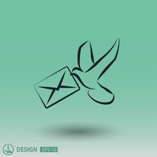Pictogramme de courrier pour la conception — Image vectorielle