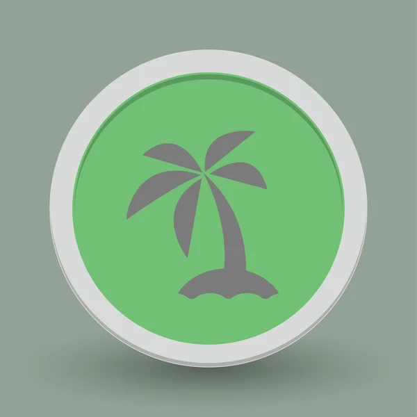 Pictografía de isla con palmera — Vector de stock