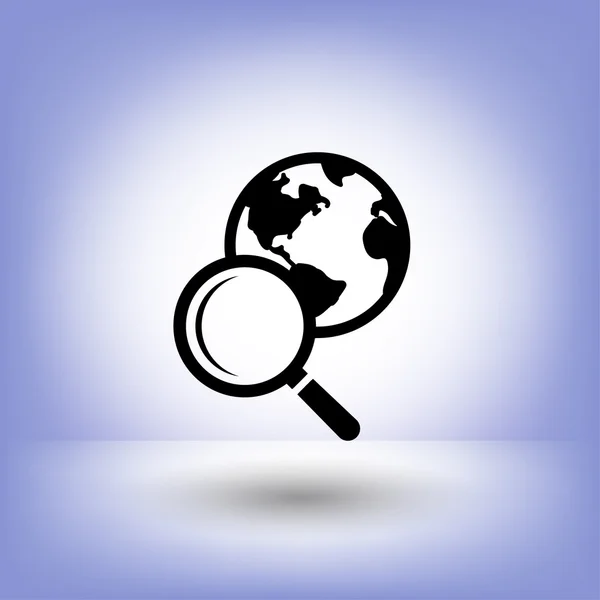 Pictogramme de recherche avec globe — Image vectorielle