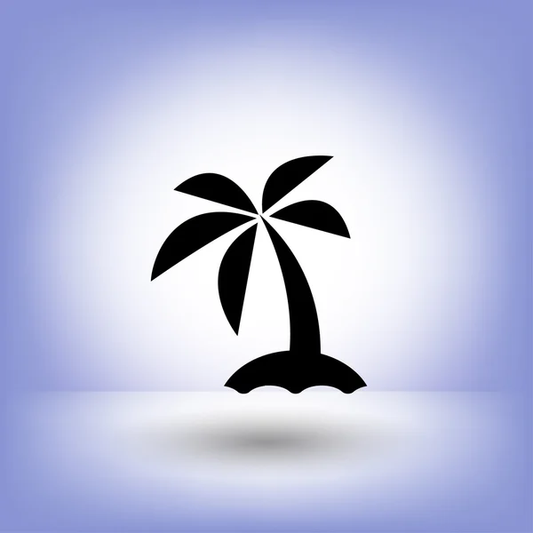 Pictograph van eiland met palm — Stockvector