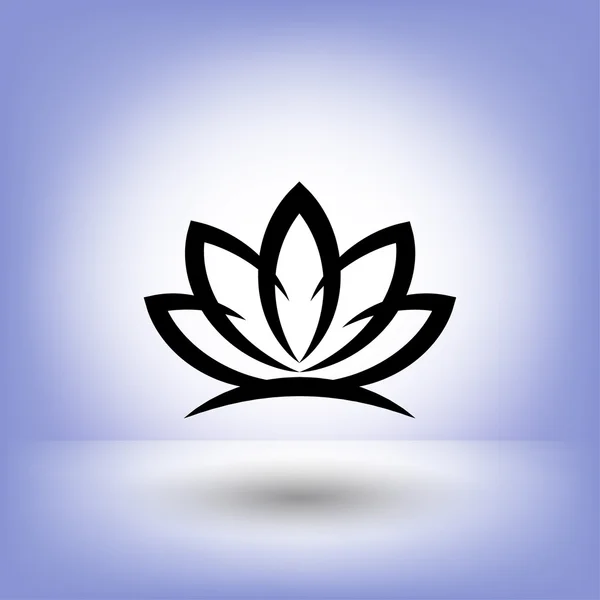 Ikona aplikace lotus silueta — Stockový vektor