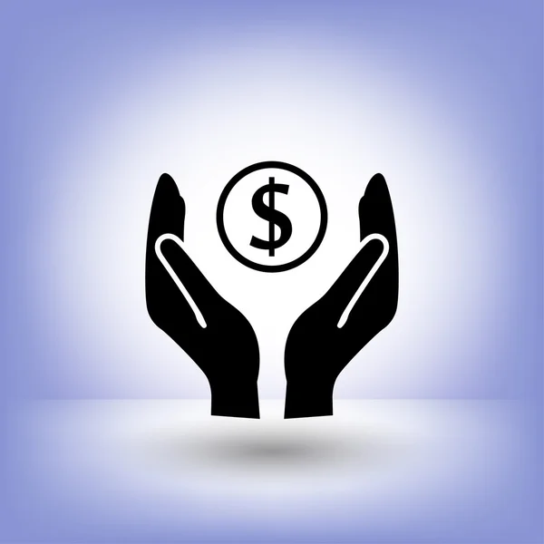 Pictograph of money in hands — Stock Vector