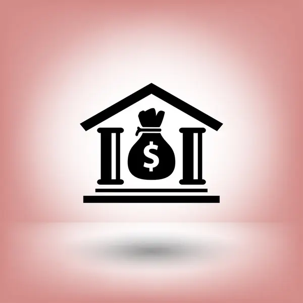 Pittogramma della banca per il disegno — Vettoriale Stock