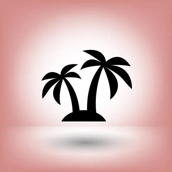 Pictograph van eiland met palmbomen — Stockvector