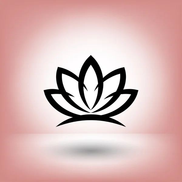 Pictograph av lotus siluett — Stock vektor