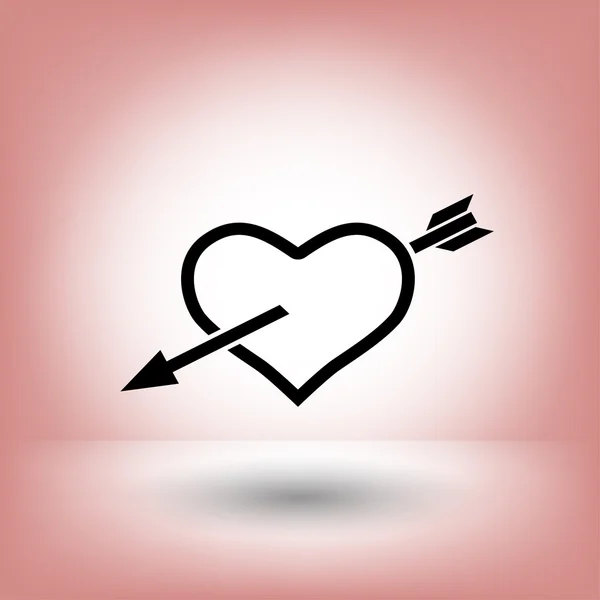Ikona srdce s šipkou — Stockový vektor