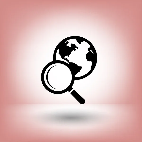 Ikony Symbols wyszukiwania z glob — Wektor stockowy