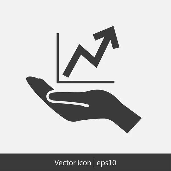 Diagramm in der Hand Symbol — Stockvektor