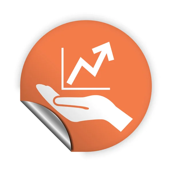 Graph in hand icon — Stock Vector