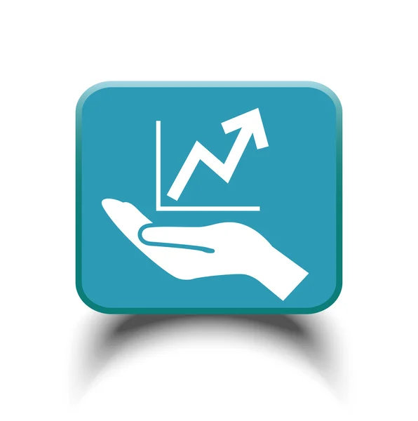 Graph in hand icon — Stock Vector