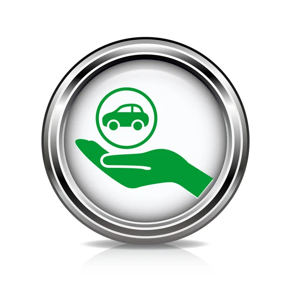 Car in hand icon — Stock Vector