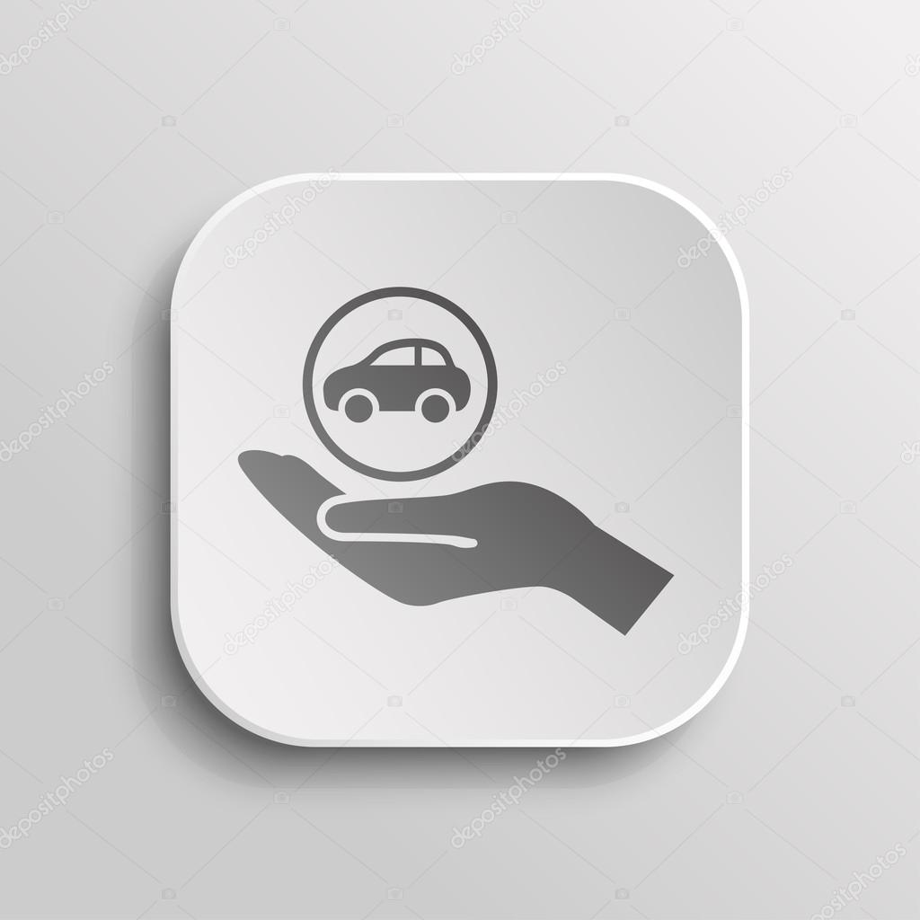 Car in hand icon