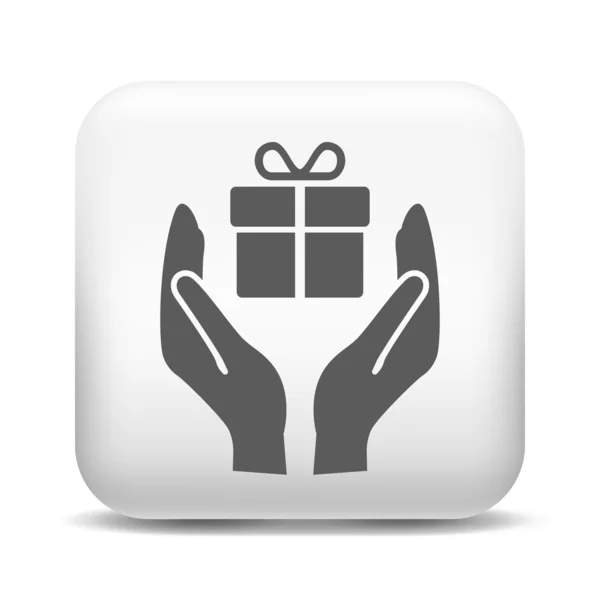 Gift in hands icon. — Stock Vector