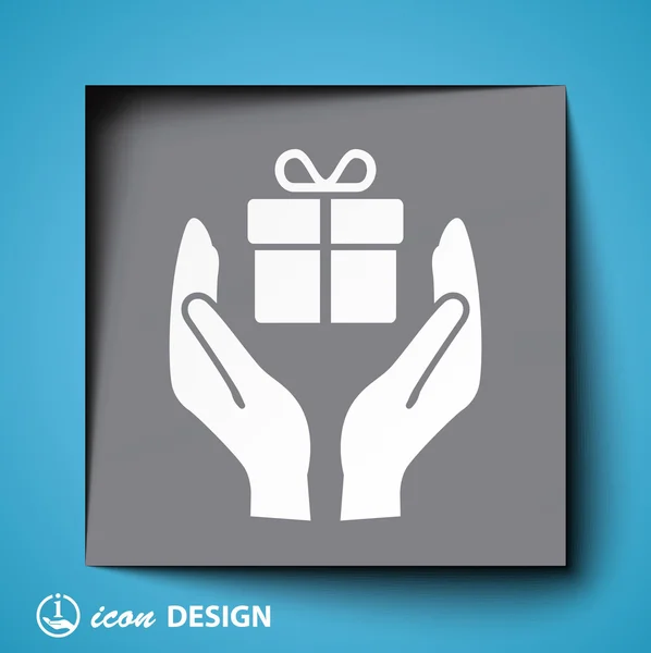 Gift in hands icon. — Stock Vector