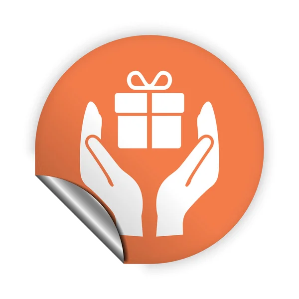 Gift in hands icon. — Stock Vector