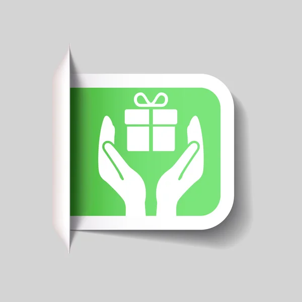 Gift in hands icon. — Stock Vector