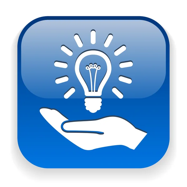 Bulb in hand icon — Stock Vector