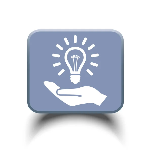 Bulb in hand icon — Stock Vector