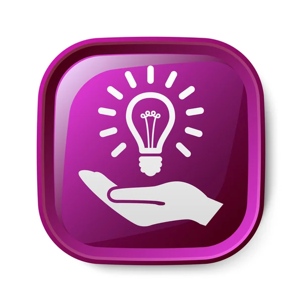 Bulb in hand icon — Stock Vector