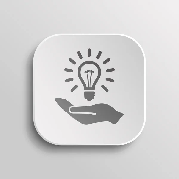 Žárovka v ikona ruky — Stockový vektor