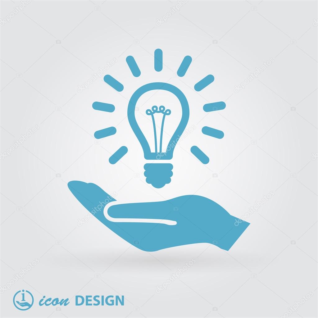 Bulb in hand icon