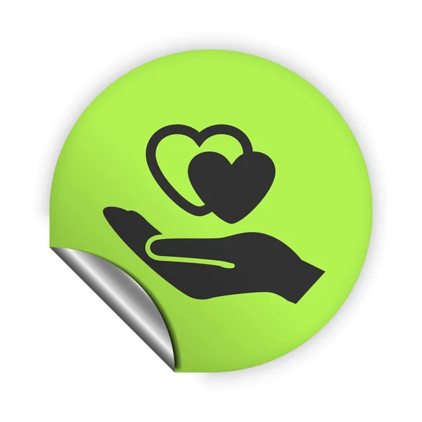 Heart in hand icon — Stock Vector