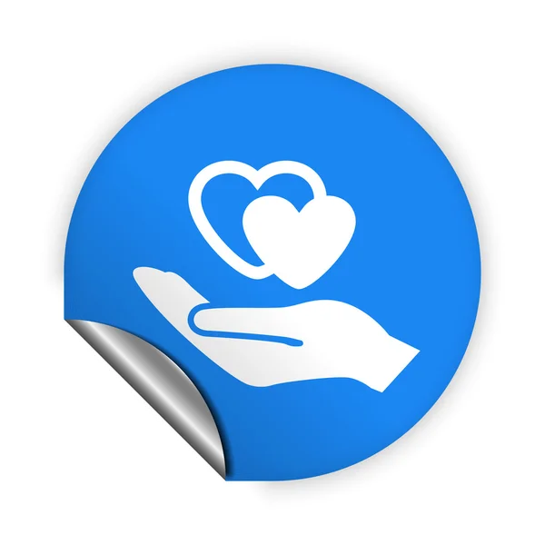 Heart in hand icon — Stock Vector