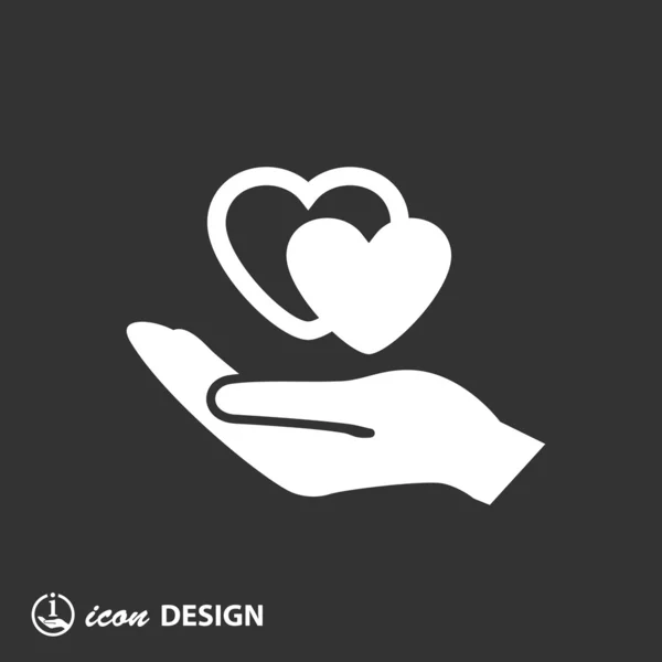 Heart in hand icon — Stock Vector