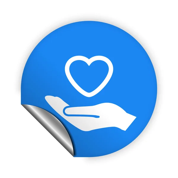 Heart in hand icon — Stock Vector