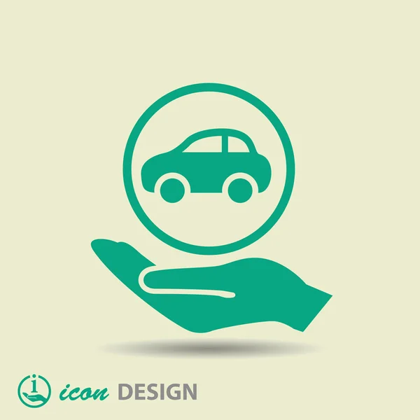 Coche en la mano icono — Archivo Imágenes Vectoriales