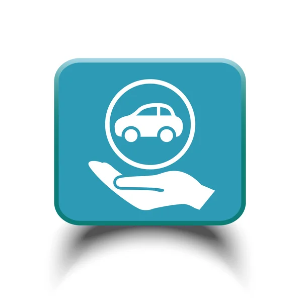 Car in hand icon — Stock Vector