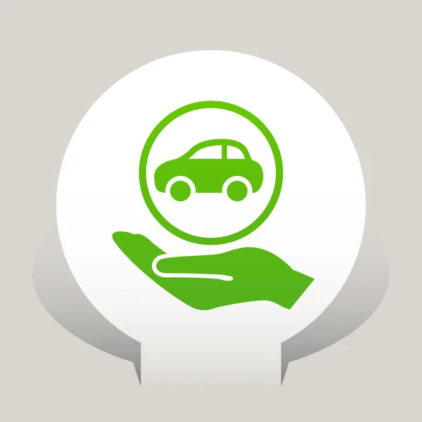 Car in hand icon — Stock Vector