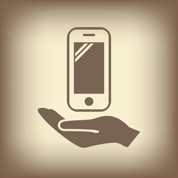 Мобильная икона в руке — стоковый вектор