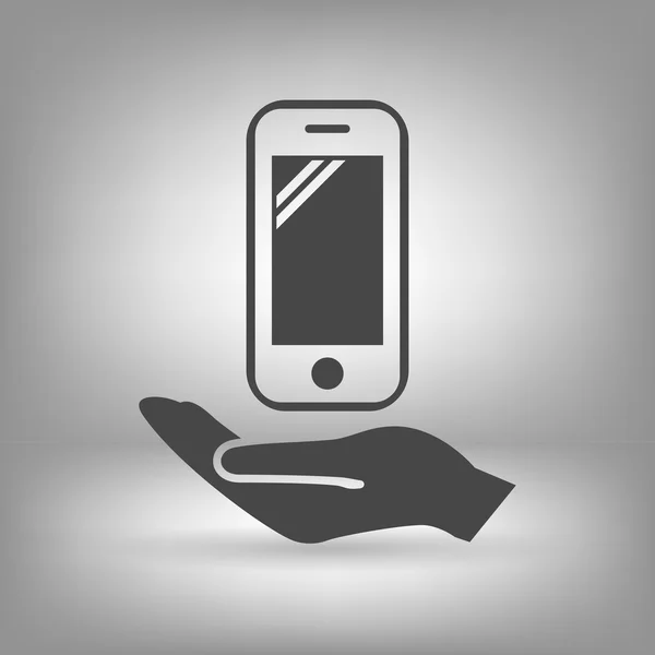 Мобильная икона в руке — стоковый вектор