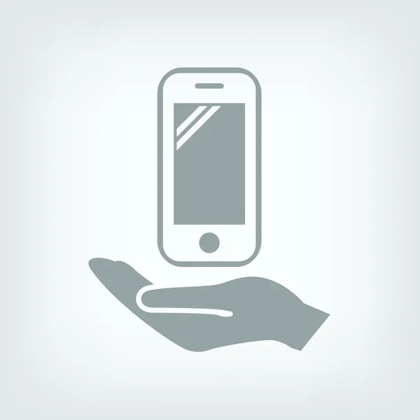 Icona mobile in mano — Vettoriale Stock