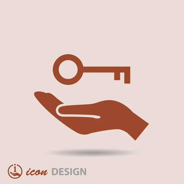 Toets in de hand pictogram — Stockvector