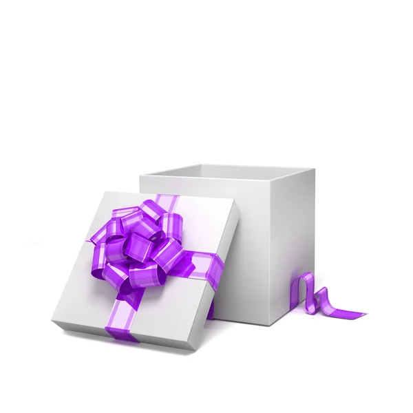 Caixa de presente com arco encaracolado — Fotografia de Stock