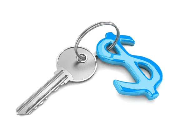 Key with dollar sign — Stock Photo, Image