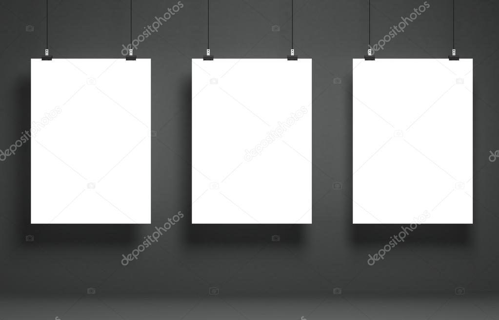 Demo of white blank posters