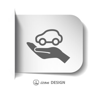 Arabaya el simgesi손 아이콘에서 자동차