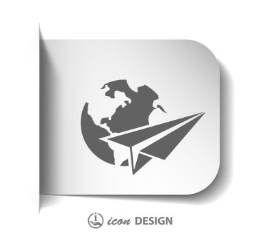 Kağıt Uçak ve küre simgesi