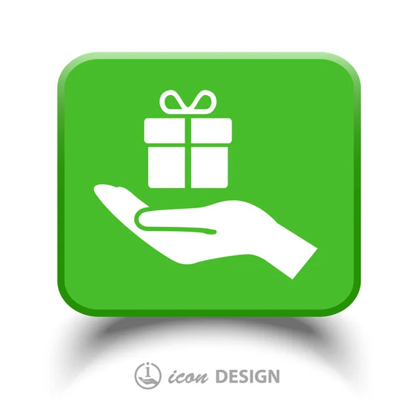 Cadeau sur l'icône — Image vectorielle