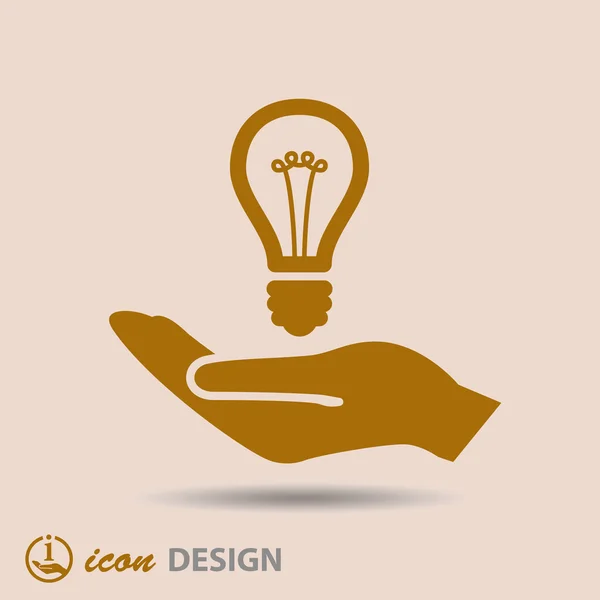 Ampoule dans la main icône — Image vectorielle