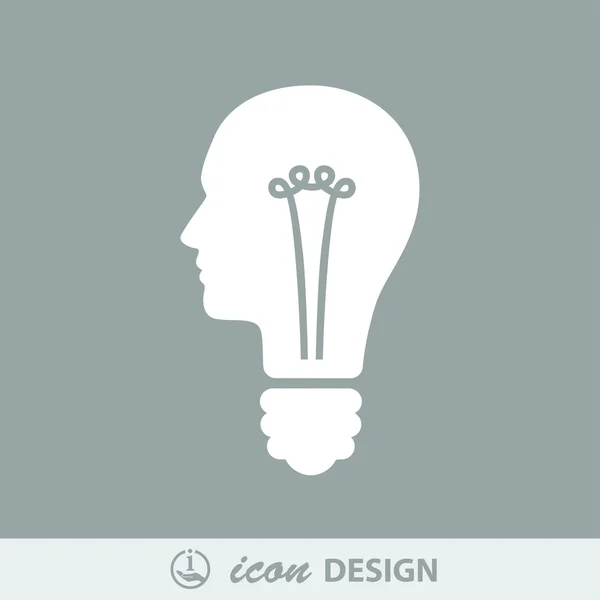 Ampoules dans l'icône de tête — Image vectorielle
