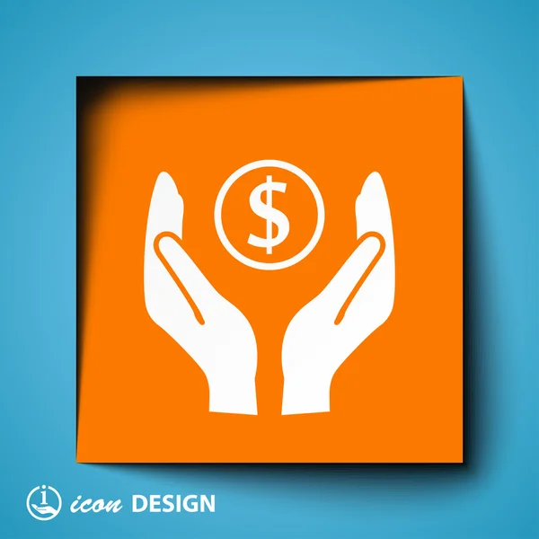 Money in hands icon — Stock Vector