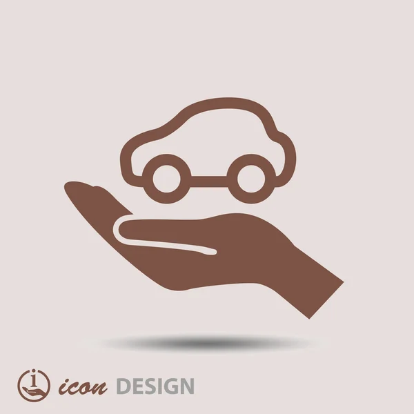 Samochód w dłoń ikona — Wektor stockowy