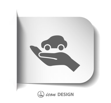Arabaya el simgesi손 아이콘에서 자동차