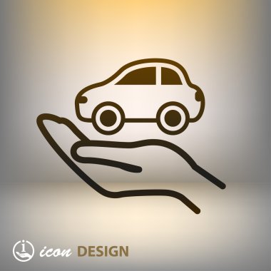 Arabaya el simgesi손 아이콘에서 자동차