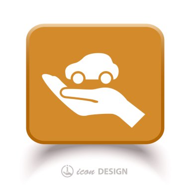 Arabaya el simgesi손 아이콘에서 자동차