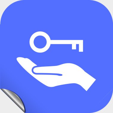 Elinde anahtar simgesi